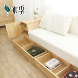 小户型真皮沙发创意多功能榻榻米实木储物宜家日式双人两用沙发床