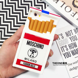欧美moschino走秀款烟盒iphone6手机壳硅胶苹果6Splus防摔保护套