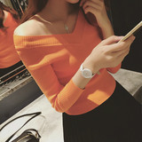秋季外穿长袖T恤女韩版潮女装修身短款打底衫针织小衫性感上衣服
