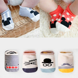 韩国外贸春夏儿童卡通防滑地板袜男女宝宝精梳棉船袜新生婴儿袜子