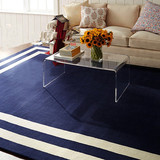 简约现代蓝色地中海客厅地毯卧室茶几满铺样板间手工腈纶地毯定制