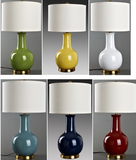 现代新中式高档陶瓷装饰台灯 美式复古简欧客厅卧室床头样板房灯