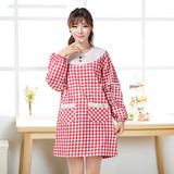 韩版时尚防水防油成人罩衣长袖卡通厨房女士纯棉袖套围裙家居包邮