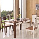 大理石餐桌椅组合四人六人简约现代长方形小户型烤漆餐厅吃饭桌子