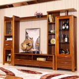 聚源品特价实木电视柜组合电视墙现代中式客厅组合背景墙厅柜酒柜