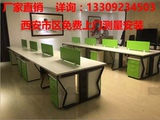 西安办公家具简约办公桌椅四人六人钢木组合职员工作位电脑桌厂家
