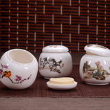 【天天特价】陶瓷茶叶罐白瓷密封罐迷你中国风铁观音小号陶瓷罐子