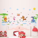 儿童房宝宝卡通动物贴画幼儿园房间墙壁贴画装饰墙画维尼熊墙贴纸