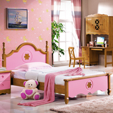 女孩儿童床简易木床全实木床1.5橡木床单人床1.2原木双人床成人床