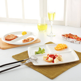 北欧风简约陶瓷分格盘子早餐盘三格分隔长方形点心西餐盘创意餐具