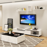 现代简约客厅成套家具套装小户型可伸缩电视柜茶几组合烤漆地柜