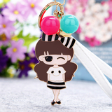 韩国创意礼品可爱小希女孩腕带汽车钥匙扣女包包挂件钥匙链圈饰品