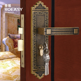 荣易 仿古中式别墅门锁 全铜门锁 室内卧室房门锁 实木子母门锁
