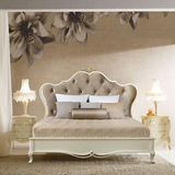 特价欧式简约实木双人床真皮法式卧室公主床美式实木雕花布艺婚床