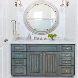 北欧浴室柜组合落地美式做旧复古仿古卫浴柜洗手台漱脸面盆柜定制