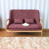 布艺休闲实木沙发简约现代单人双人沙发椅白橡全实木可拆洗沙发椅