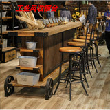 美式铁艺实木酒吧吧台 超市店铺收银台 咖啡厅接待前台 服务柜台