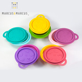 硅胶折叠碗儿童带盖便携户外加拿大进口Marcus宝宝碗餐具吃饭卡通