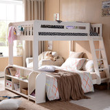 定制全实木子母床高低床床上下床组合床 美式儿童床双层床带储物