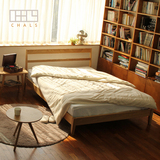 实木床日式风格家具现代简约北欧橡木1.5米双人床1.2单人床特价