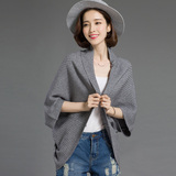 2016韩国秋季新女毛衣外套中长款宽松大码蝙蝠针织衫开衫