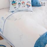 Zara Home 家居代购蓝色热气球刺绣密织棉白色被套儿童床上用品