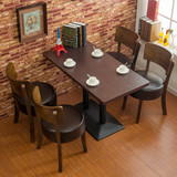 复古咖啡厅西餐厅桌椅奶茶店甜品店实木餐桌椅长桌方桌组合定制