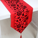 包邮餐桌巾布艺欧式现代桌旗简约实木家具客厅茶几奢华床旗通用垫