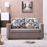 客厅多功能布艺沙发床1.5米可折叠宜家双人实木沙发床北欧小户型