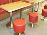酒吧固定凳子矮吧凳肯德基咖啡厅不锈钢休闲软包凳子餐厅移动凳子