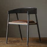 铁艺椅子阳台loft办公椅创意凳子美式座椅做旧背靠椅咖啡餐椅复古