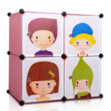 招顺儿童卡通简易衣柜无甲醛树脂魔片宝宝柜子塑料图案玩具柜