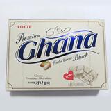 韩国进口零食LOTTE乐天黑加纳纯黑高浓度巧克力90g盒装18片装