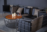 美式复古铁艺沙发卡座桌椅组合loft工业懒人沙发休闲咖啡奶茶店椅