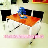 创意不锈钢桌腿实木餐桌简约现代时尚长方形餐桌宜家高档餐桌餐厅