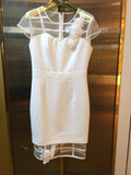 百丝bcvoga专柜正品品牌夏新品 黑/白色精致收腰连衣裙B604TB0254