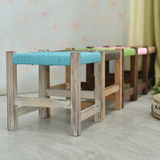 现代中式实木小板凳榫卯手工编织家用茶几凳子做旧方矮凳新品包邮