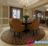 中式简约客厅茶几地毯餐厅圆形地毯进口羊毛地毯书房地毯样板房