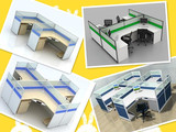 办公家具办公桌多人员工电脑桌卡位组合屏风隔断4人位职员桌简约