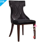新款美式布艺实木餐椅法式时尚现代皮艺餐椅客厅书椅咖啡椅休闲椅