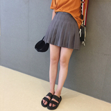 大D小D2016夏季新款韩版学院风高腰显瘦A字版纯色百褶半身裙A1470