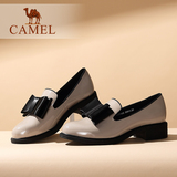 Camel/骆驼女鞋 2016秋季新款 真皮时尚 休闲舒适纯色中跟单鞋