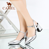 CAMEL/骆驼品牌正品名牌凉鞋皮鞋女鞋真皮高跟鞋粗跟尖头百搭夏季