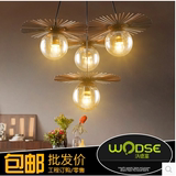WODSE现代简约创意个性灯具美式乡村工业铁艺玻璃罩飞碟魔豆吊灯