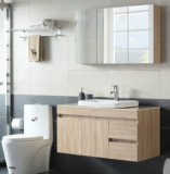 免漆实木板简欧式美式简约现代卫浴浴室吊柜落地镜柜洗漱台组合
