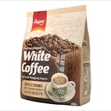 马来西亚进口咖啡super超级牌速溶白咖啡炭烧二合一375克无糖咖啡