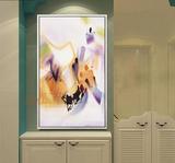 赵无极抽象画竖版单幅油画欧式玄关过道走廊单幅100%纯手工装饰画