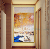 现代简约抽象画创意纯手工简欧客厅玄关走廊卧室竖版欧式装饰挂画
