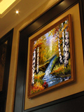 《静怡》客厅山水风景装饰画玄关处竖版单幅壁画走廊风水欧式油画