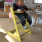 韩国原单宝宝餐椅无餐盘简便糖果色餐厅儿童椅实木安全家用婴儿椅